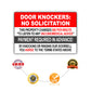 Door Knockers No Solicitation Sign