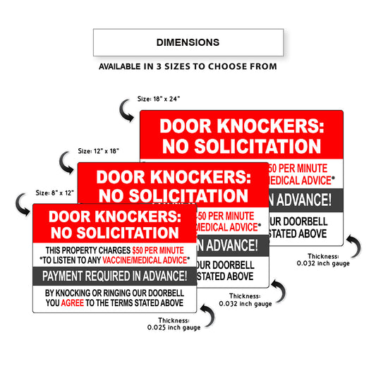 Door Knockers No Solicitation Sign