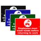 Employees Must Wash Hands Before Returning To Work Aluminum Metal Display Sign Plate
