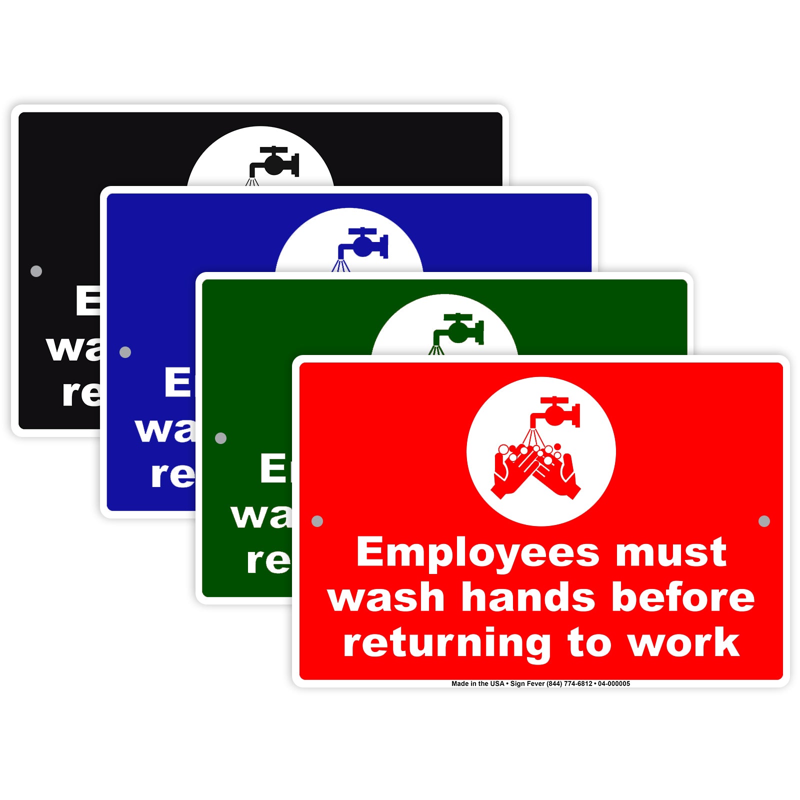 Employees Must Wash Hands Before Returning To Work Aluminum Metal Display Sign Plate