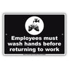 Employees Must Wash Hands Before Returning To Work Aluminum Metal Display Sign Plate