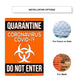 Do Not Enter! Quarantine Coronavirus Covid-19 Aluminum Metal Display Sign Plate