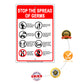 Stop The Spread Of Germs Cover Your Nose Mouth And Hands Aluminum Metal Display Sign Plate