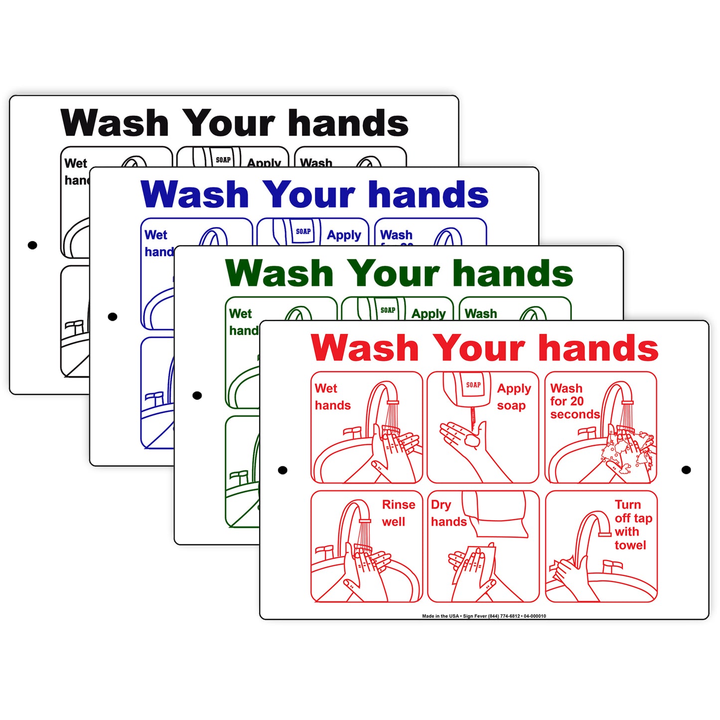 Wash Your Hands Regulary With Soap Aluminum Metal Display Sign Plate