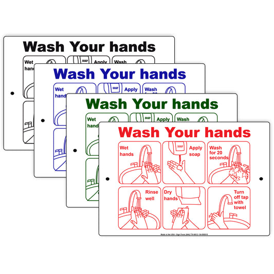 Wash Your Hands Regulary With Soap Aluminum Metal Display Sign Plate