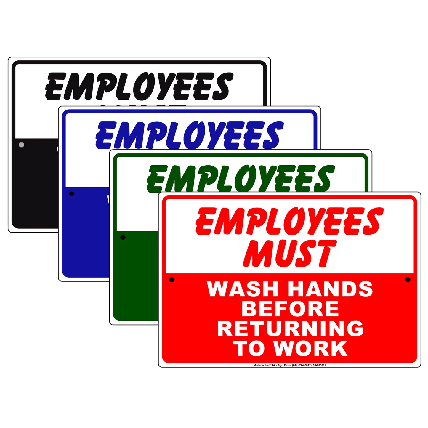 Employees Must Wash Hands Before Returning To Work Aluminum Metal Display Sign Plate