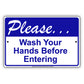 Please Wash Your Hands Before Entering Aluminum Metal Display Sign Plate