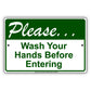 Please Wash Your Hands Before Entering Aluminum Metal Display Sign Plate