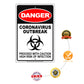 Danger Coronavirus Outbreak Proceed With Caution High Risk Of Infection Aluminum Metal Display Sign Plate