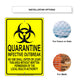 Quarantine Infective Outbreak No Once Shall Enter Or Leave Aluminum Metal Sign Plate