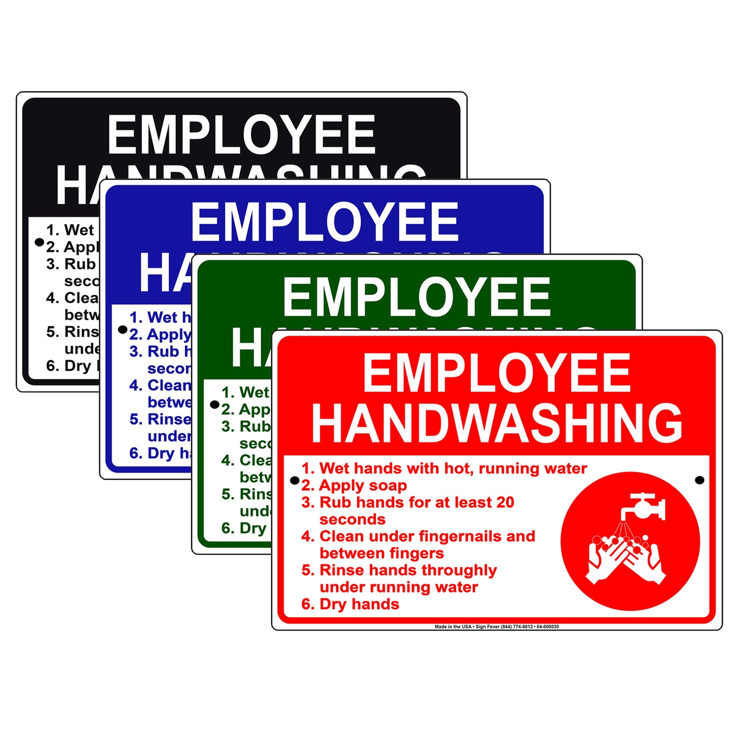 EmployeeHandwashing Aluminum Metal Display Sign Plate