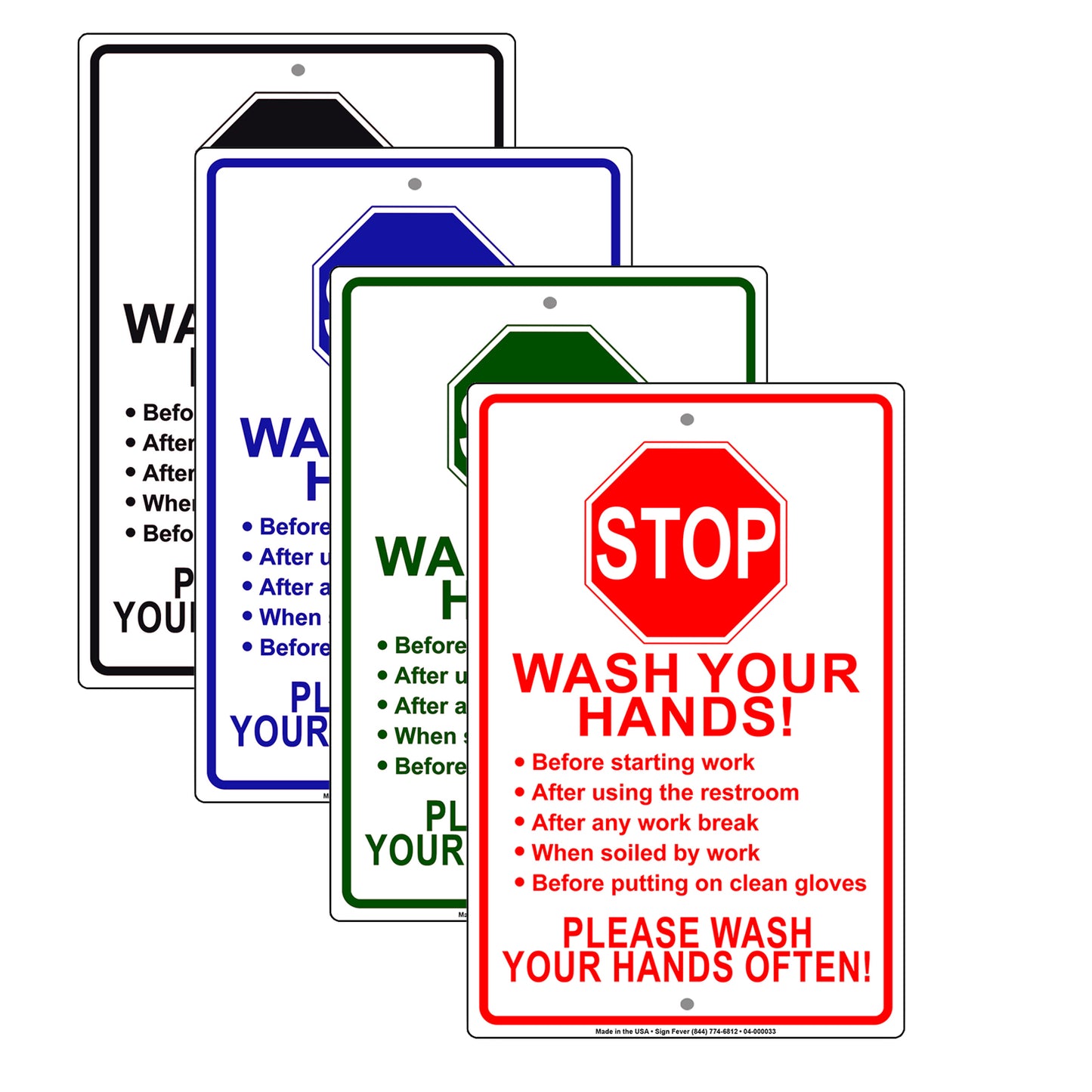Stop Wash Your Hands Please Wash Your Hands Often! Aluminum Metal Display Sign Plate