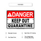 Danger Keep Out Quarantine Covid19 Coronavirus Aluminum Metal Sign Plate