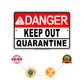 Danger Keep Out Quarantine Covid19 Coronavirus Aluminum Metal Sign Plate