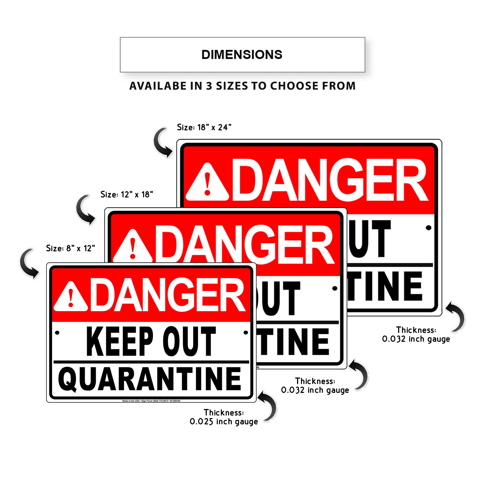 Danger Keep Out Quarantine Covid19 Coronavirus Aluminum Metal Sign Plate