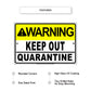 Warning Keep Our Quarantine Coronavirus Covid-19 Aluminum Metal Display Sign Plate