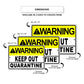 Warning Keep Our Quarantine Coronavirus Covid-19 Aluminum Metal Display Sign Plate