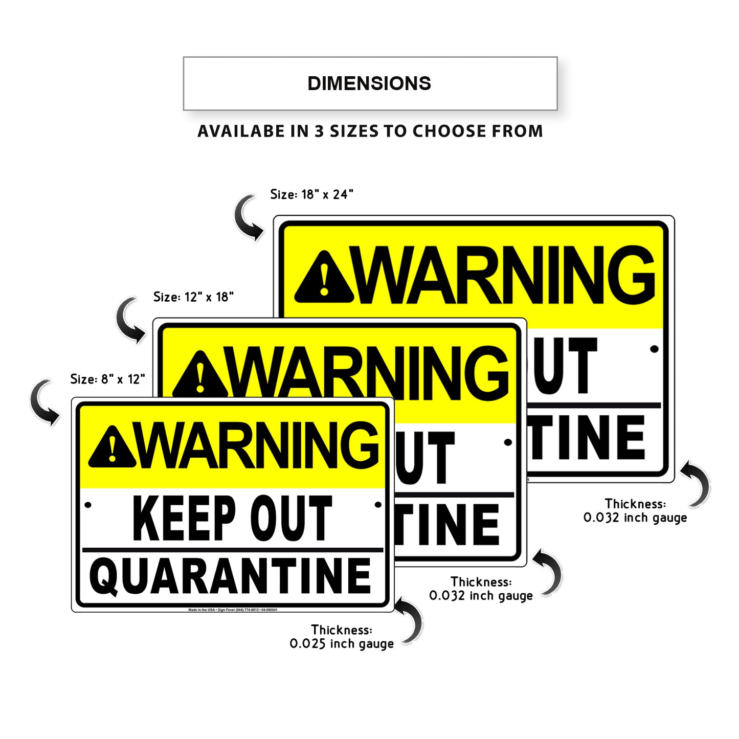 Warning Keep Our Quarantine Coronavirus Covid-19 Aluminum Metal Display Sign Plate