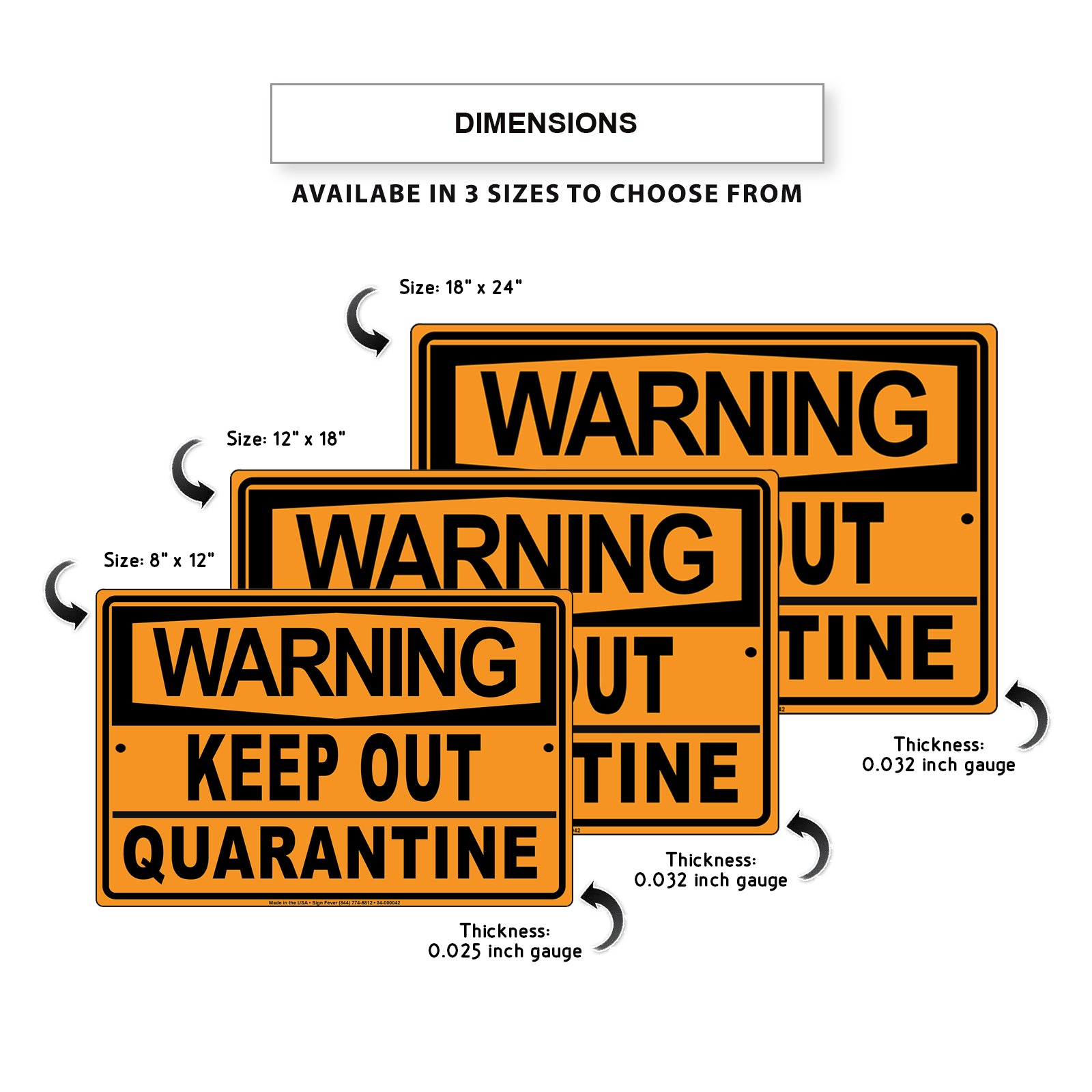 Warning Keep Our Quarantine Coronavirus Covid-19 Aluminum Metal Display Sign Plate