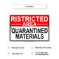 Ristricted Area Quarantined Materials Coronavirus Covid-19 Aluminum Metal Display Sign Plate