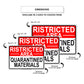 Ristricted Area Quarantined Materials Coronavirus Covid-19 Aluminum Metal Display Sign Plate