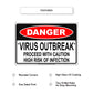 Danger Virus Outbreak Proceed With Caution High Risk Of Infection Coronavirus Covid-19 Aluminum Metal Display Sign Plate