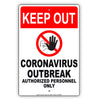 Keep Out Coronavirus Outbreak Authorized Personnel Only Covid-19 Aluminum Metal Display Sign Plate