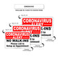 Coronavirus Alert No Walk-Ins Please Call To Setup An Appointment Covid-19 Aluminum Metal Display Sign Plate