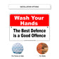 Wash Your Hands The Best Defence Is A Good Defence Coronavirus Covid-19 Aluminum Metal Display Sign Plate