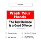 Wash Your Hands The Best Defence Is A Good Defence Coronavirus Covid-19 Aluminum Metal Display Sign Plate