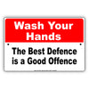 Wash Your Hands The Best Defence Is A Good Defence Coronavirus Covid-19 Aluminum Metal Display Sign Plate