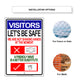Visitors Let's Be Safe We Are Not Shaking Hands At The Moment Coronavirus Covid-19 Aluminum Metal Display Sign Plate