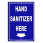 Hand Sanitizer Here Aluminum Metal Display Sign Plate