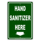 Hand Sanitizer Here Aluminum Metal Display Sign Plate