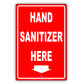 Hand Sanitizer Here Aluminum Metal Display Sign Plate