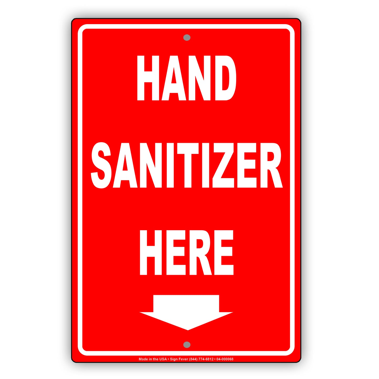 Hand Sanitizer Here Aluminum Metal Display Sign Plate