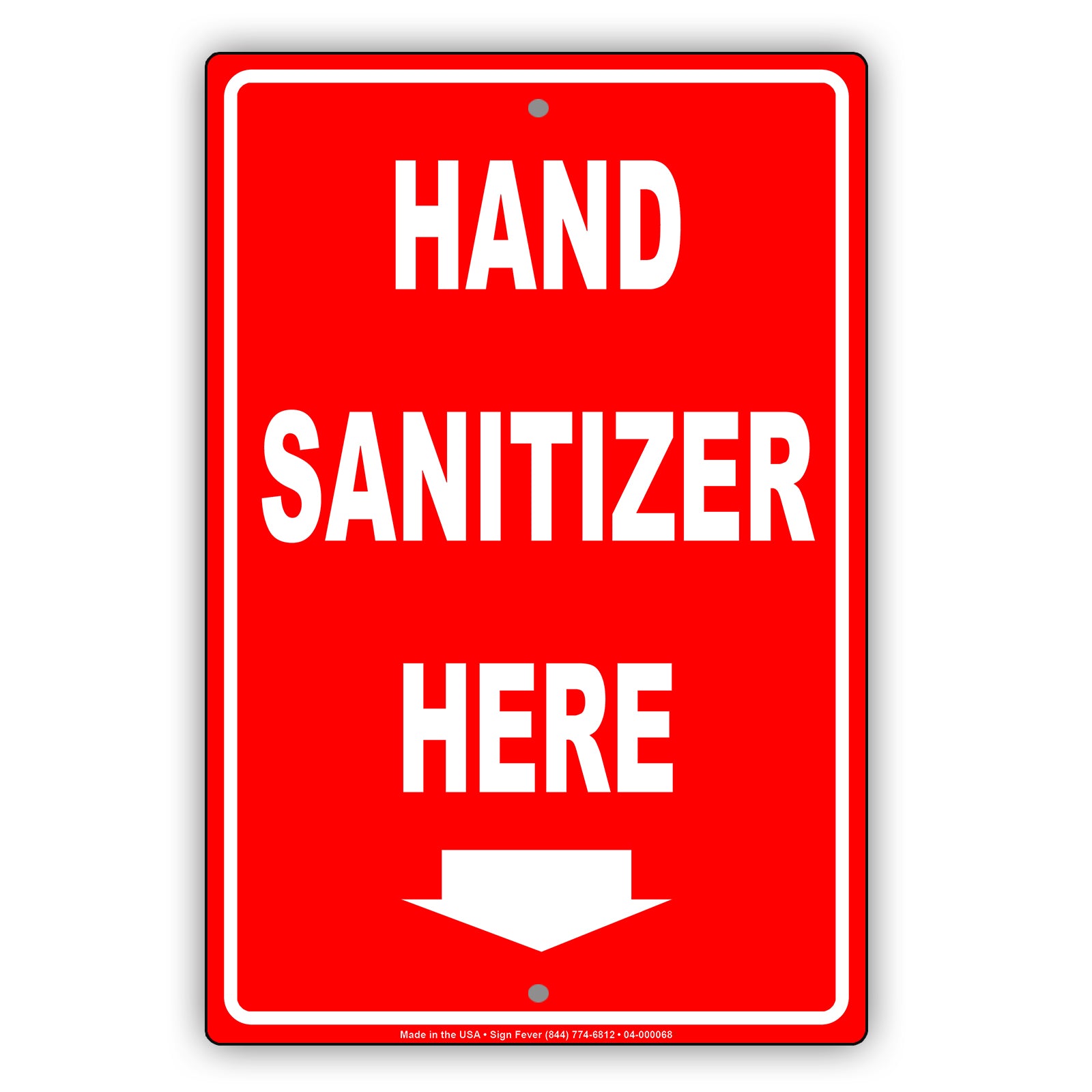 Hand Sanitizer Here Aluminum Metal Display Sign Plate