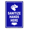 Sanitize Hands Here Aluminum Metal Display Sign Plate