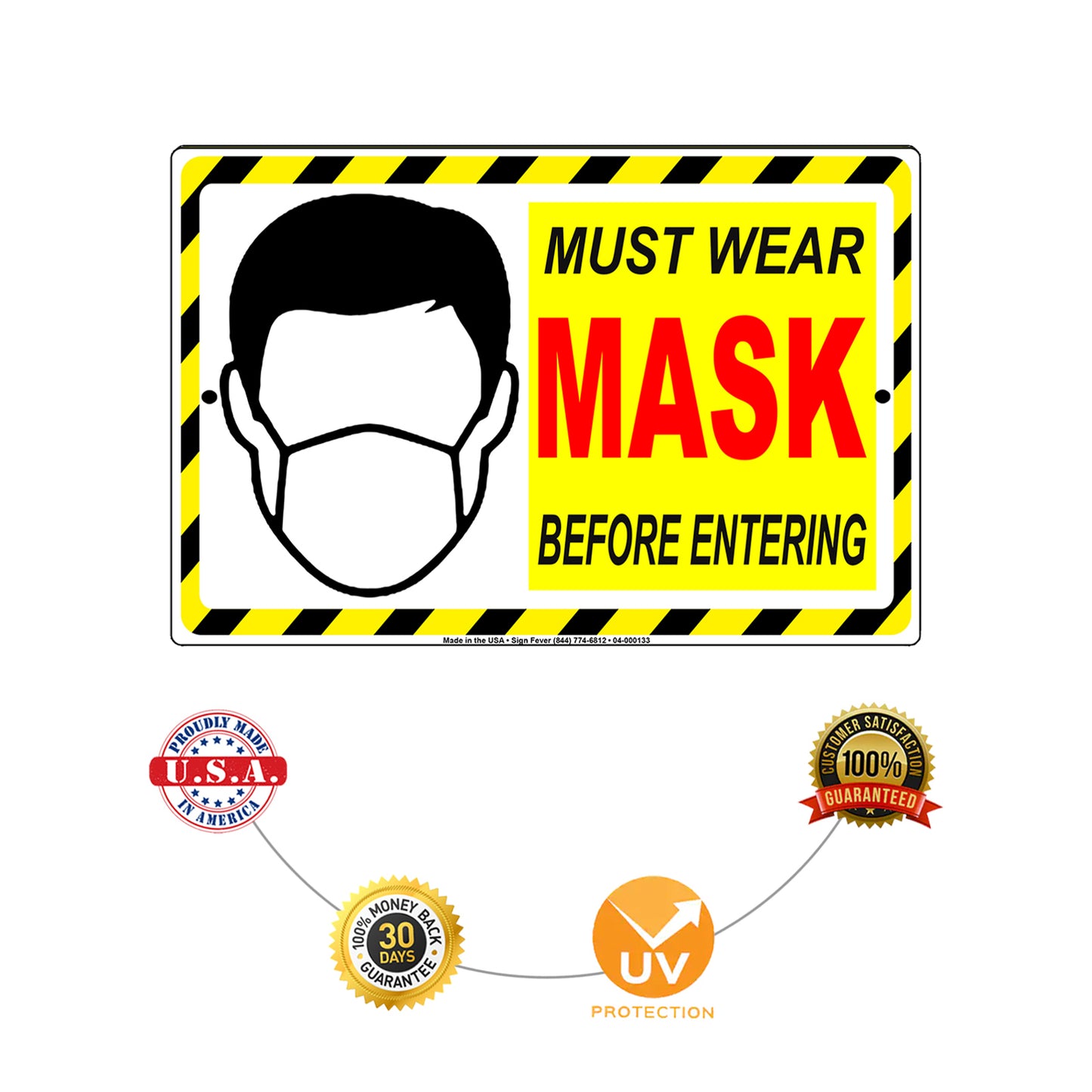 Must Wear Mask Before Entering Sign
