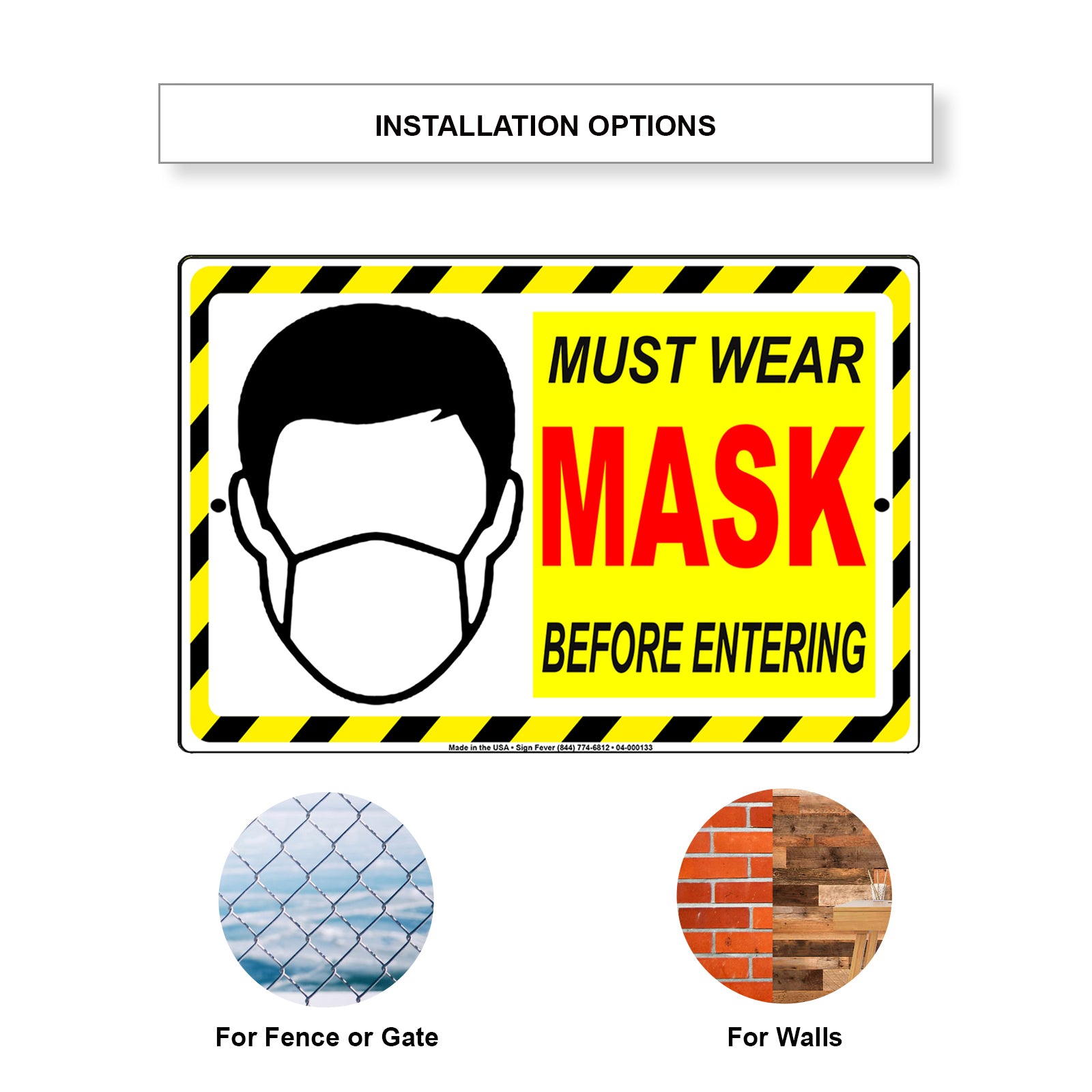 Must Wear Mask Before Entering Sign