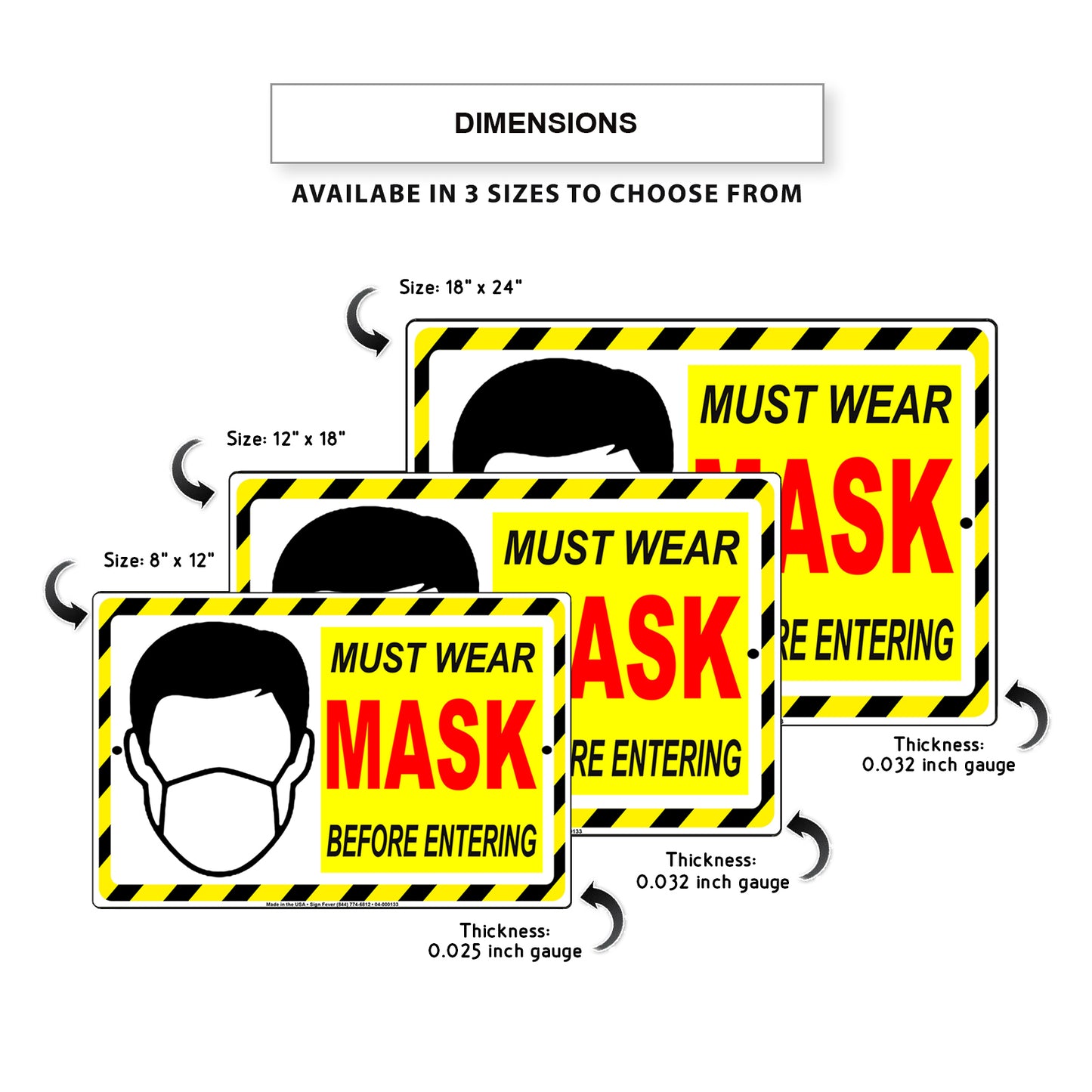 Must Wear Mask Before Entering Sign