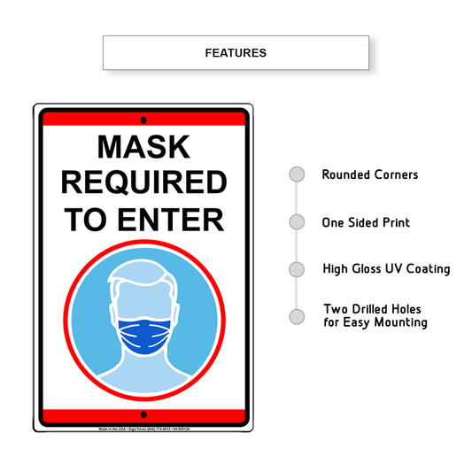 Mask Required To Enter Sign