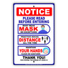 Notice Please Read Safety Precautions Before Entering Aluminum Metal Sign Plate