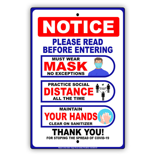 Notice Please Read Safety Precautions Before Entering Aluminum Metal Sign Plate