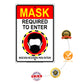 Mask Required To Enter Mascara Necesaria Para Entrar Aluminum Metal Sign Plate