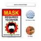 Mask Required To Enter Mascara Necesaria Para Entrar Aluminum Metal Sign Plate