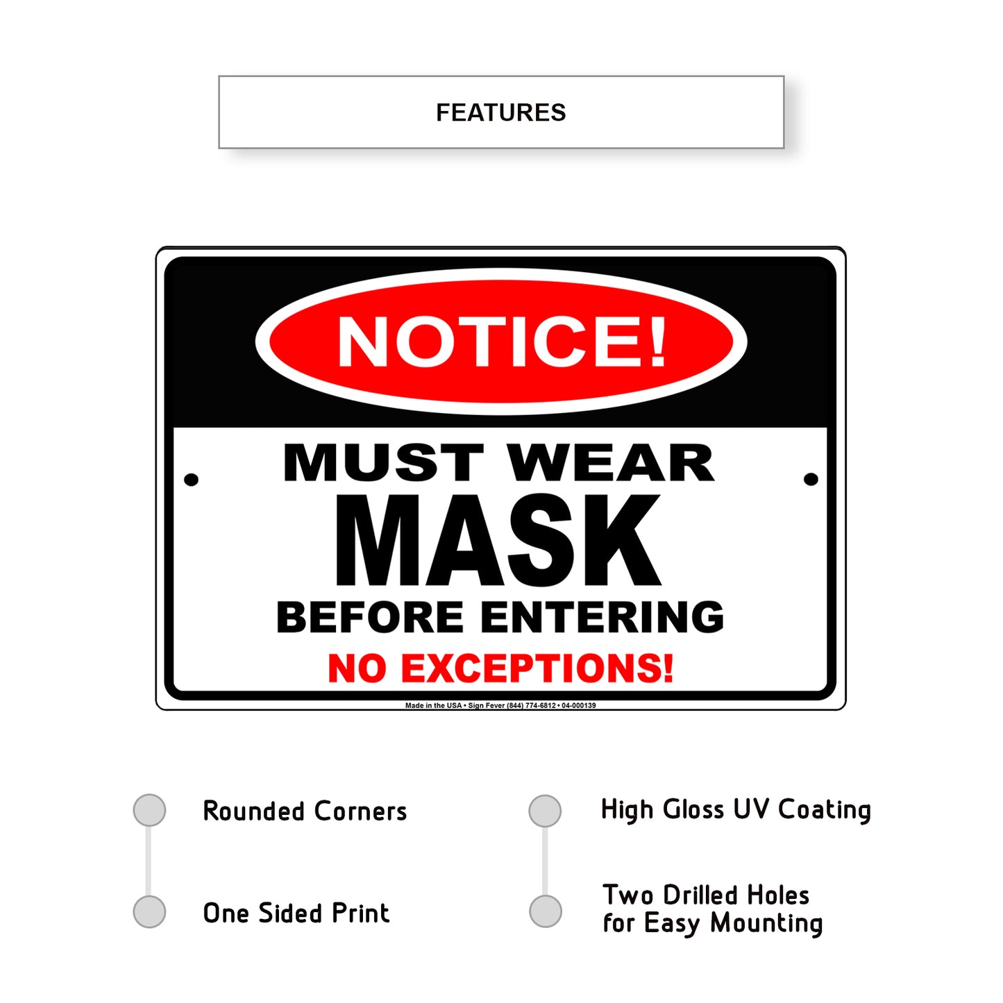 Notice Must Wear Mask Before Entering Sign