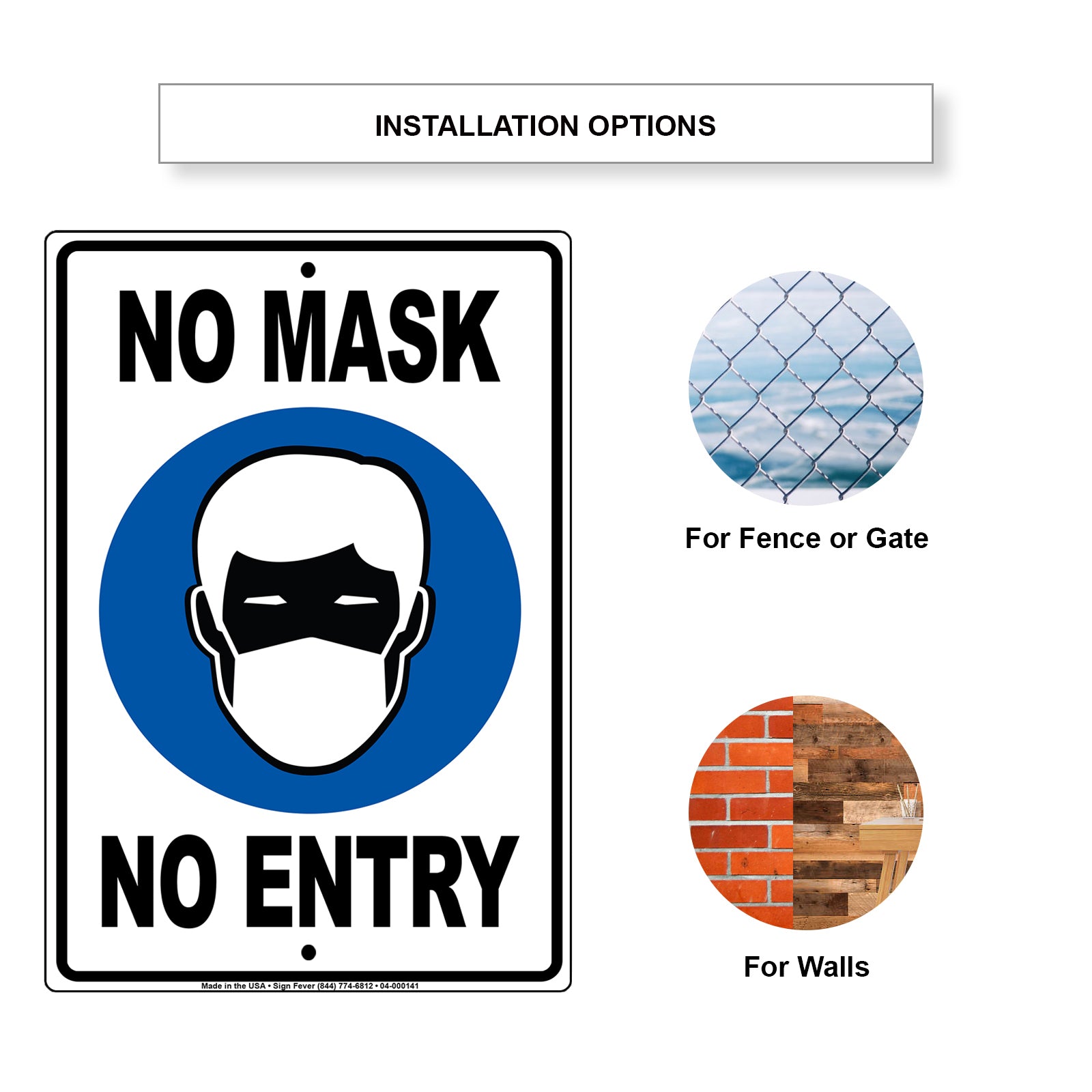 No Mask No Entry Sign