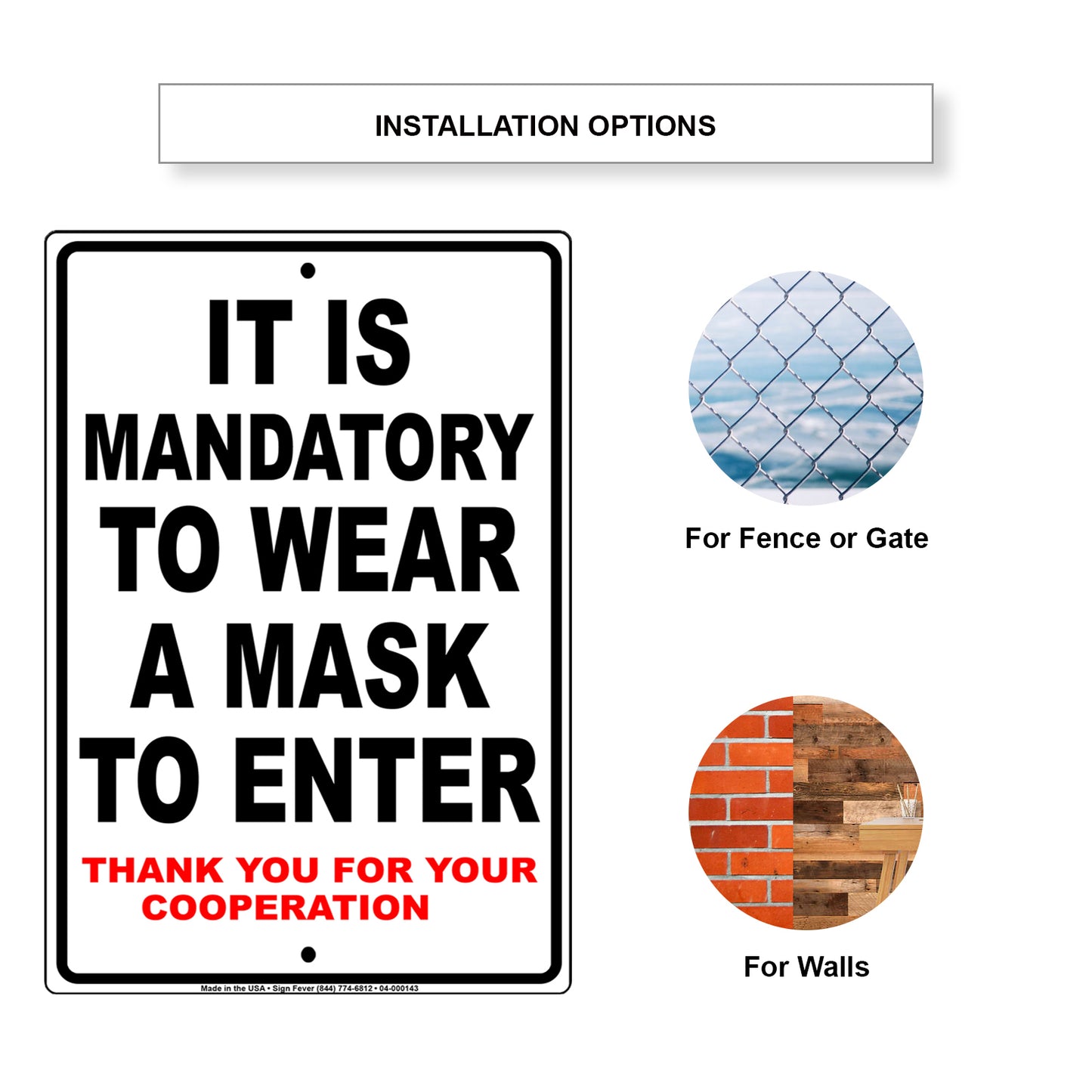 It Is Mandatory To Wear A Mask To Enter Sign