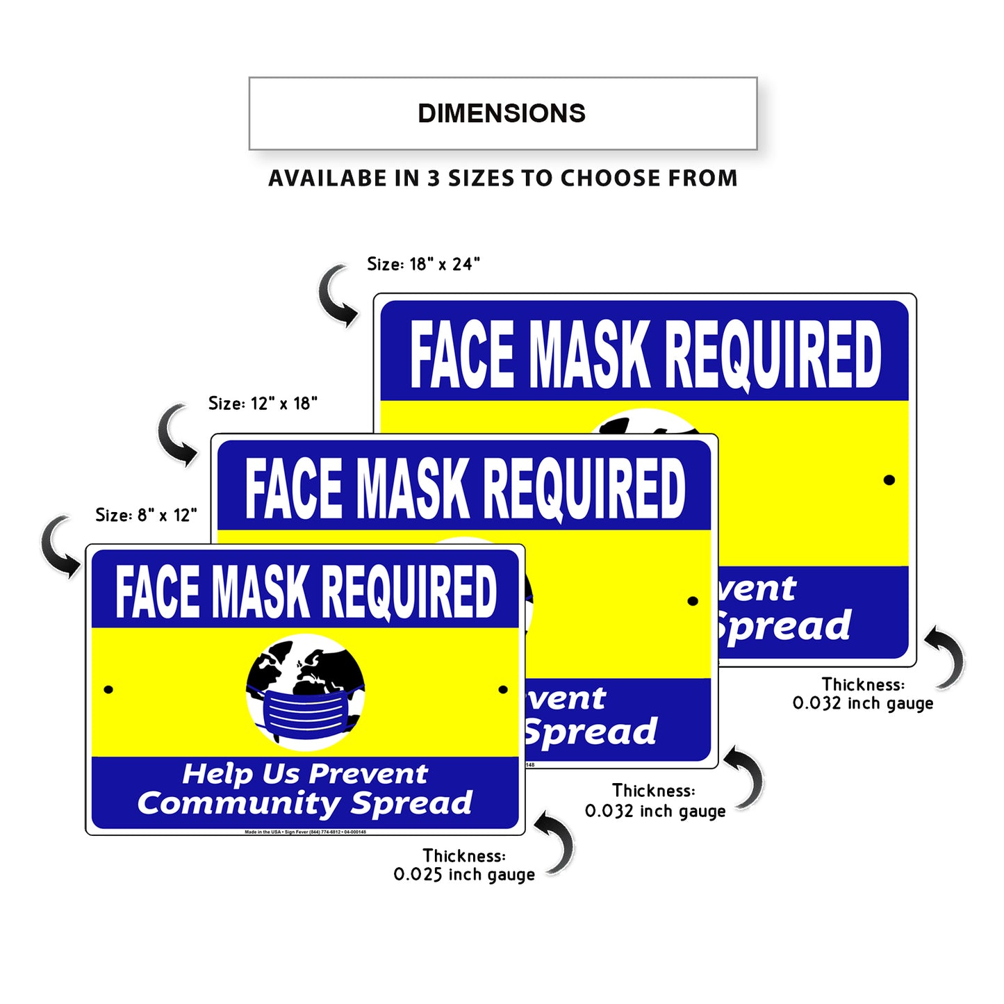 Face Mask Required Help Us Prevent Community Spread Sign